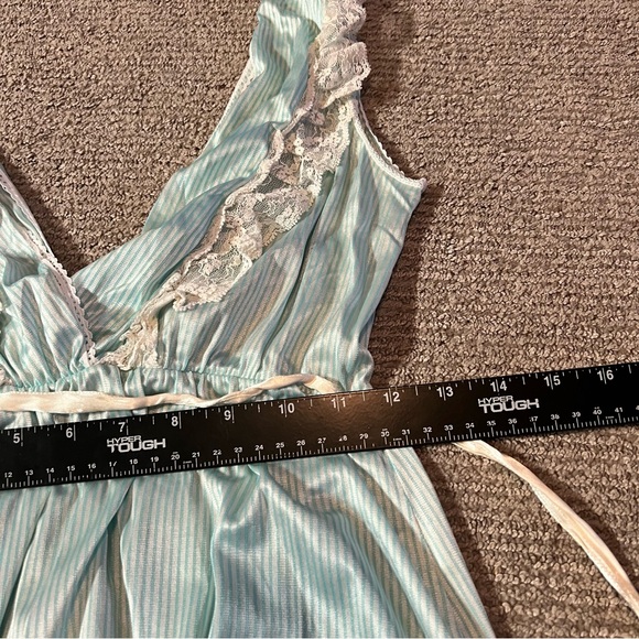 Vintage California Dream baby blue maxi length lingerie SZ M - Picture 7 of 9